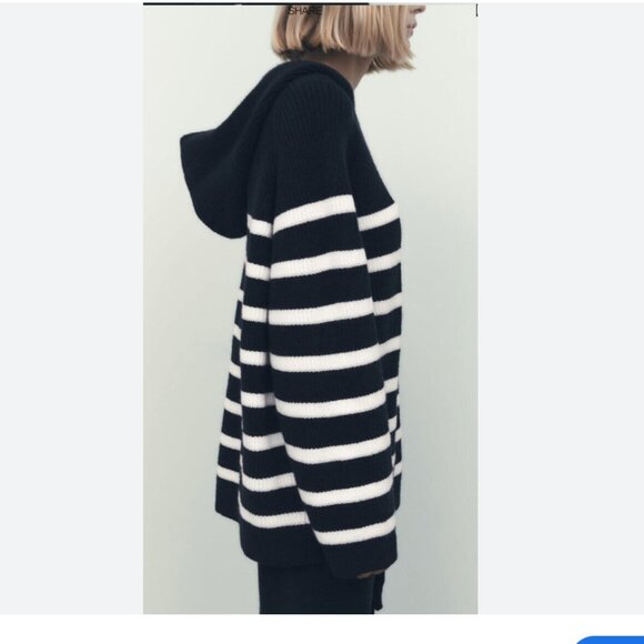 BOGO Zara Women's Striped Hoodie Sweater - Picture 5 of 12